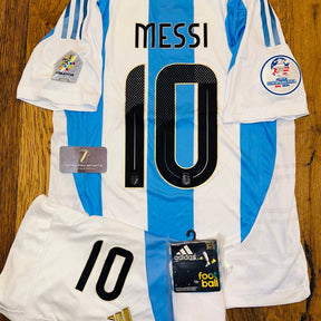 Argentina 2024 Concacaf NEW Adidas #10 MESSI Soccer Kit Jersey + Shorts - PV L