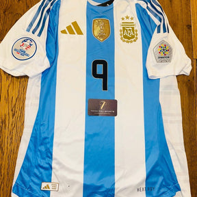 Argentina 2024 Copa America NEW Adidas #9 J. Alvarez Soccer Jersey + Shorts M