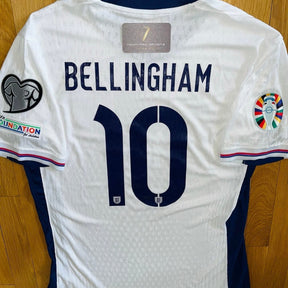 England EURO 2024 Home #10 BELINGHAM Nike Player Version Soccer Jersey LARGE