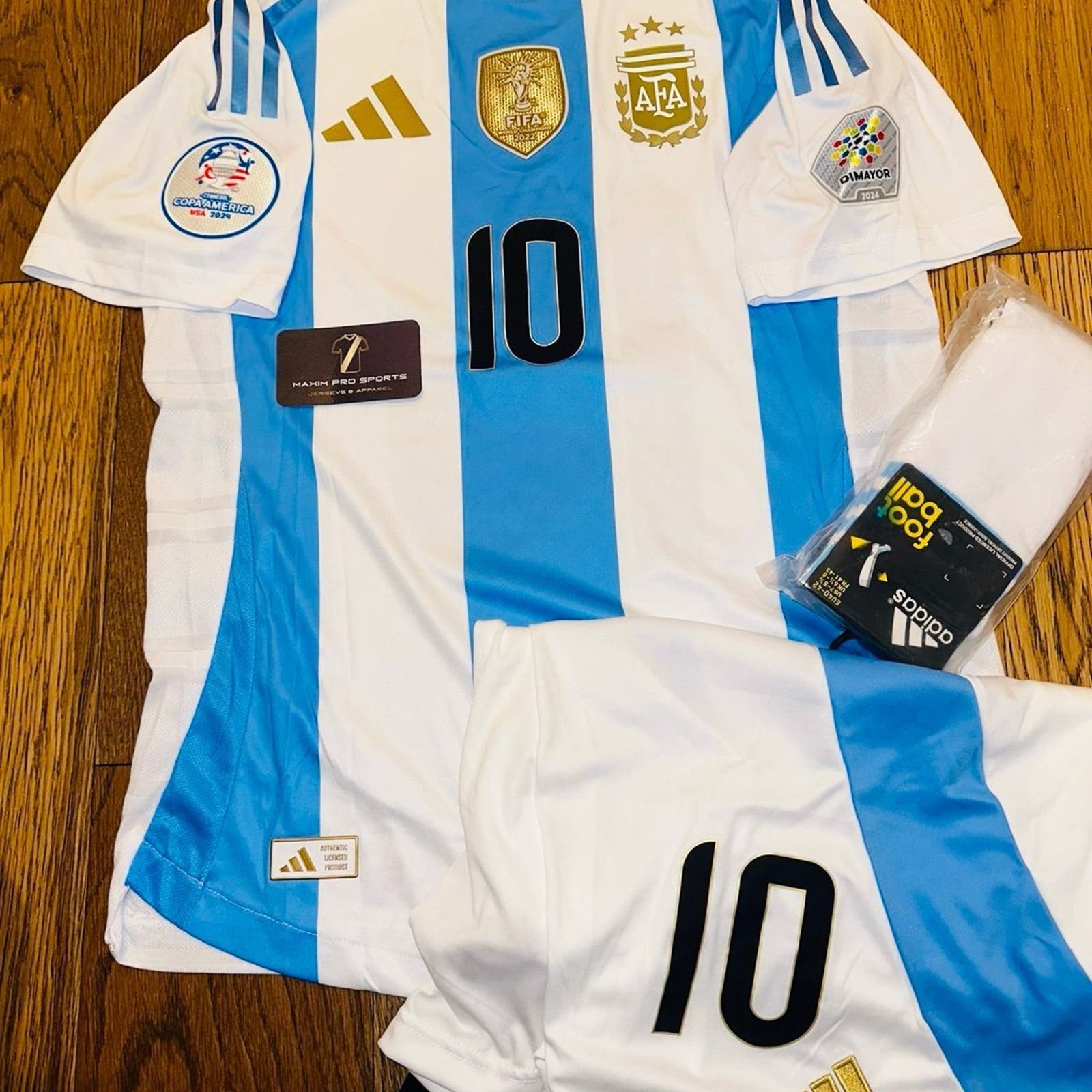 Argentina 2024 Concacaf NEW Adidas #10 MESSI Soccer Kit Jersey + Shorts - PV L